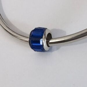 Silver Dark Blue Crystals‎ Charm for Pandora Style Bracelet